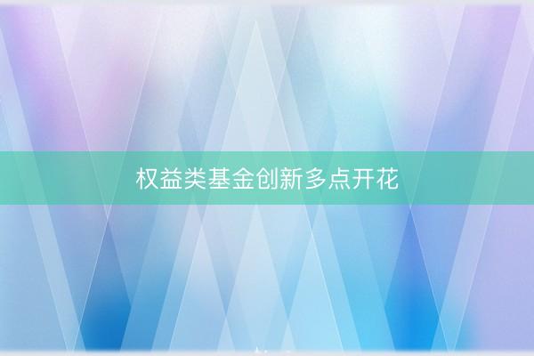 权益类基金创新多点开花