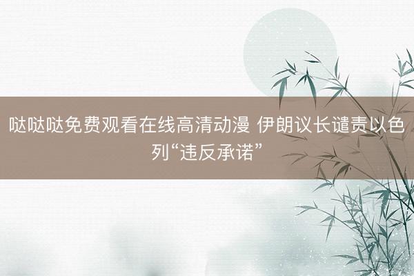 哒哒哒免费观看在线高清动漫 伊朗议长谴责以色列“违反承诺”