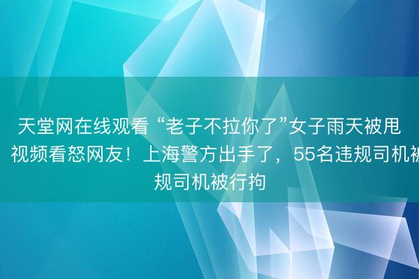 天堂网在线观看 “老子不拉你了”女子雨天被甩路边，视频看怒网友！上海警方出手了，55名违规司机被行拘