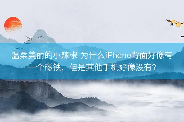 温柔美丽的小辣椒 为什么iPhone背面好像有一个磁铁，但是其他手机好像没有？