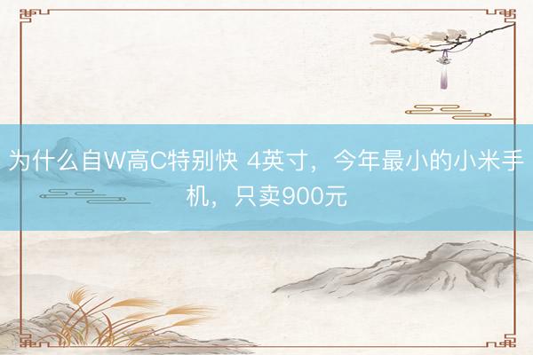 为什么自W高C特别快 4英寸，今年最小的小米手机，只卖900元