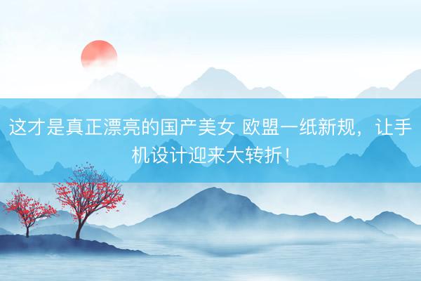 这才是真正漂亮的国产美女 欧盟一纸新规，让手机设计迎来大转折！