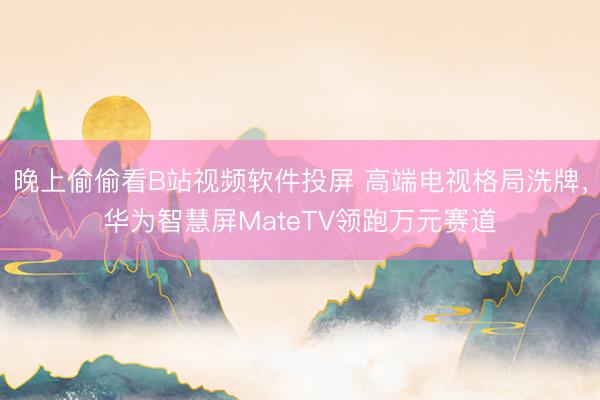 晚上偷偷看B站视频软件投屏 高端电视格局洗牌，华为智慧屏MateTV领跑万元赛道