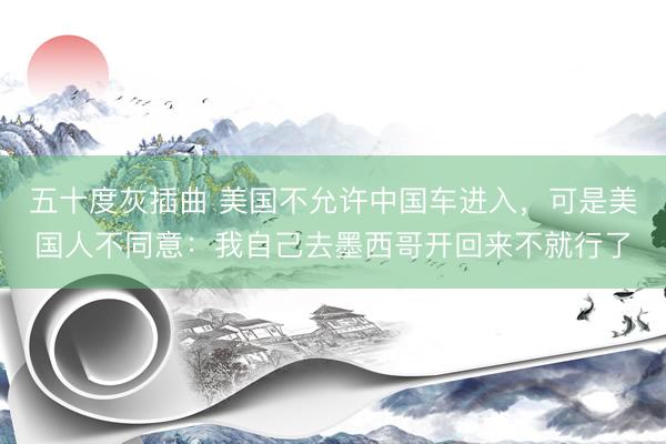 五十度灰插曲 美国不允许中国车进入，可是美国人不同意：我自己去墨西哥开回来不就行了