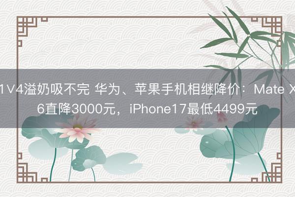 1∨4溢奶吸不完 华为、苹果手机相继降价：Mate X6直降3000元，iPhone17最低4499元