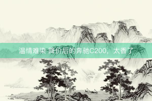 温情难染 降价后的奔驰C200，太香了