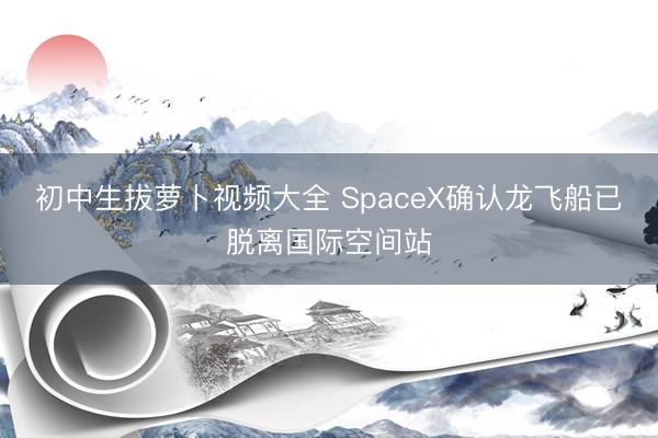 初中生拔萝卜视频大全 SpaceX确认龙飞船已脱离国际空间站