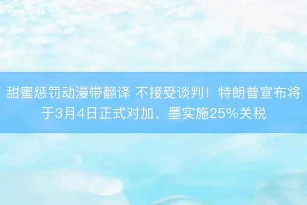 甜蜜惩罚动漫带翻译 不接受谈判！特朗普宣布将于3月4日正式对加、墨实施25%关税