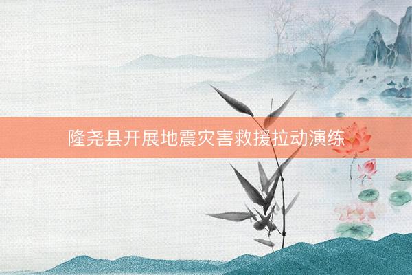 隆尧县开展地震灾害救援拉动演练