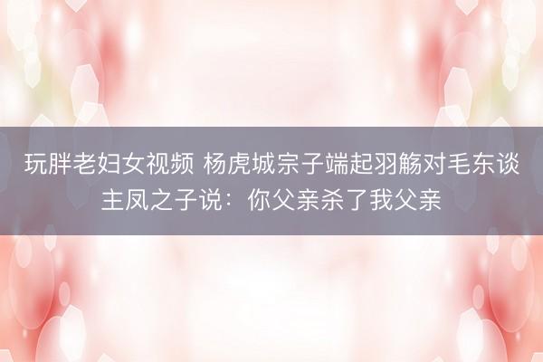 玩胖老妇女视频 杨虎城宗子端起羽觞对毛东谈主凤之子说：你父亲杀了我父亲