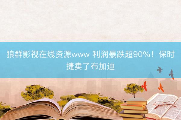 狼群影视在线资源www 利润暴跌超90%！保时捷卖了布加迪