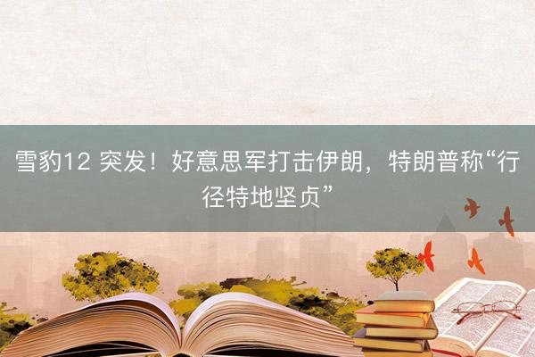 雪豹12 突发！好意思军打击伊朗，特朗普称“行径特地坚贞”