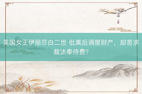 英国女王伊丽莎白二世 仳离后调度财产，却苦求裁汰奉侍费？