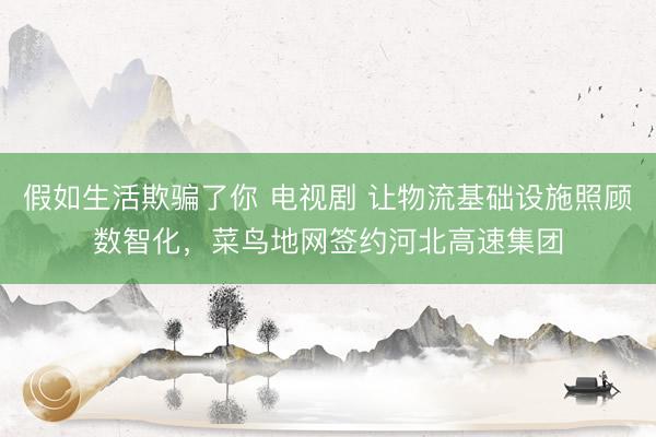 假如生活欺骗了你 电视剧 让物流基础设施照顾数智化，菜鸟地网签约河北高速集团