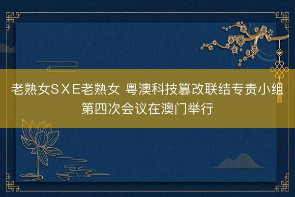 老熟女SⅩE老熟女 粤澳科技篡改联结专责小组第四次会议在澳门举行