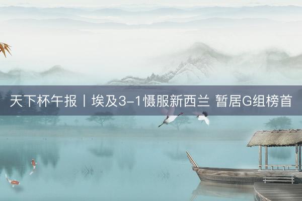 天下杯午报丨埃及3-1慑服新西兰 暂居G组榜首